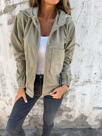 Ivette® | Freizeitjacke mit Kapuze und Reißverschluss