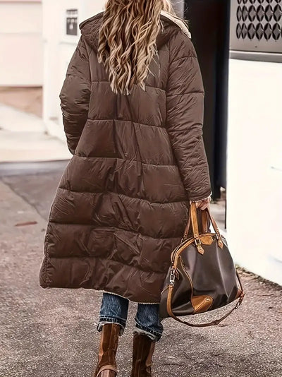 Arin - Beidseitig tragbare mittellange Strickjacke mit Kapuze für Frauen