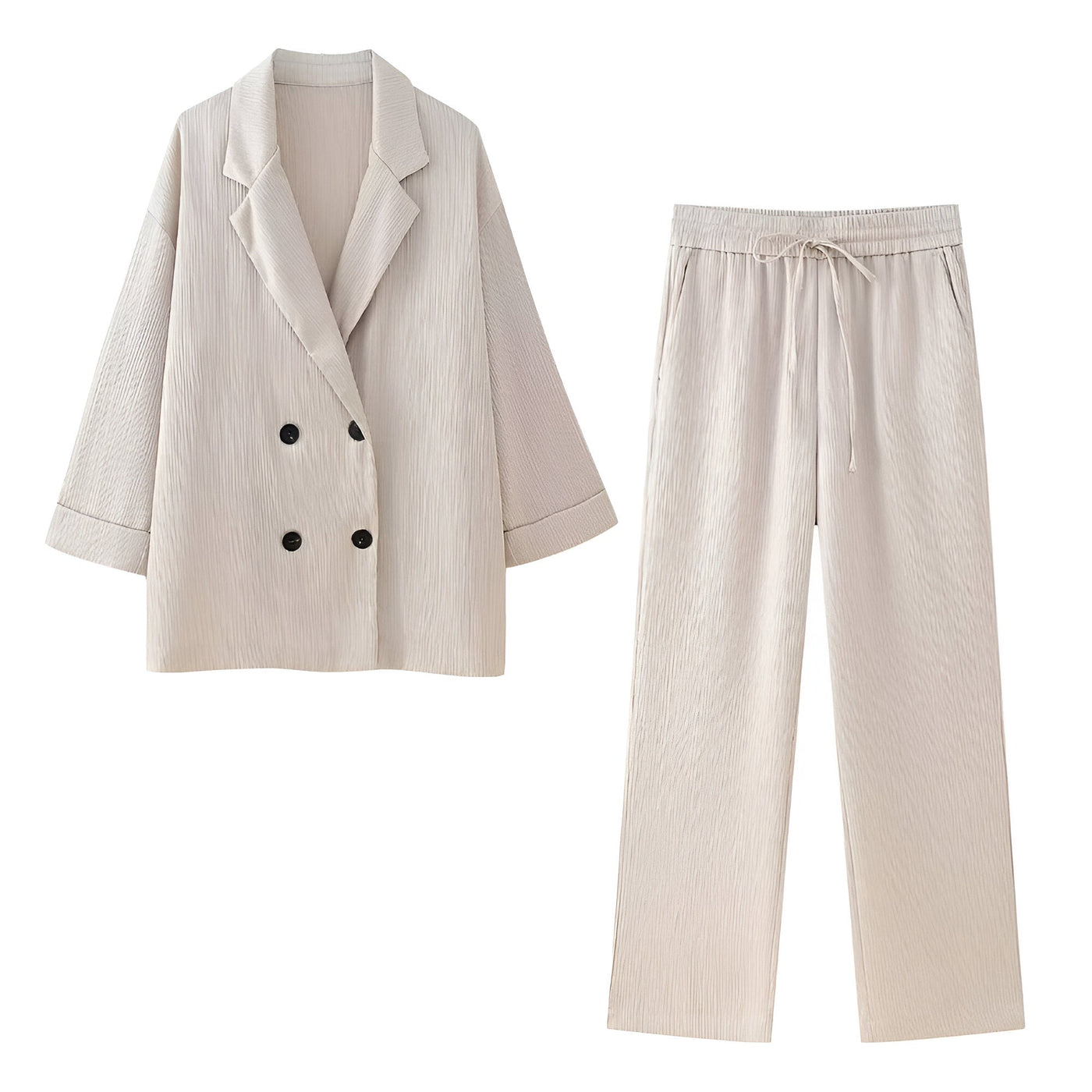 Misty | Mühelos elegant: Chic Jacken- und Hosen-Set
