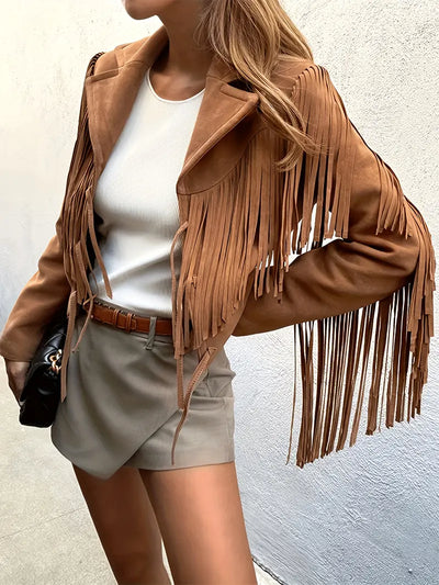 Shiloh | Schicker Mantel mit offener Front und Quasten