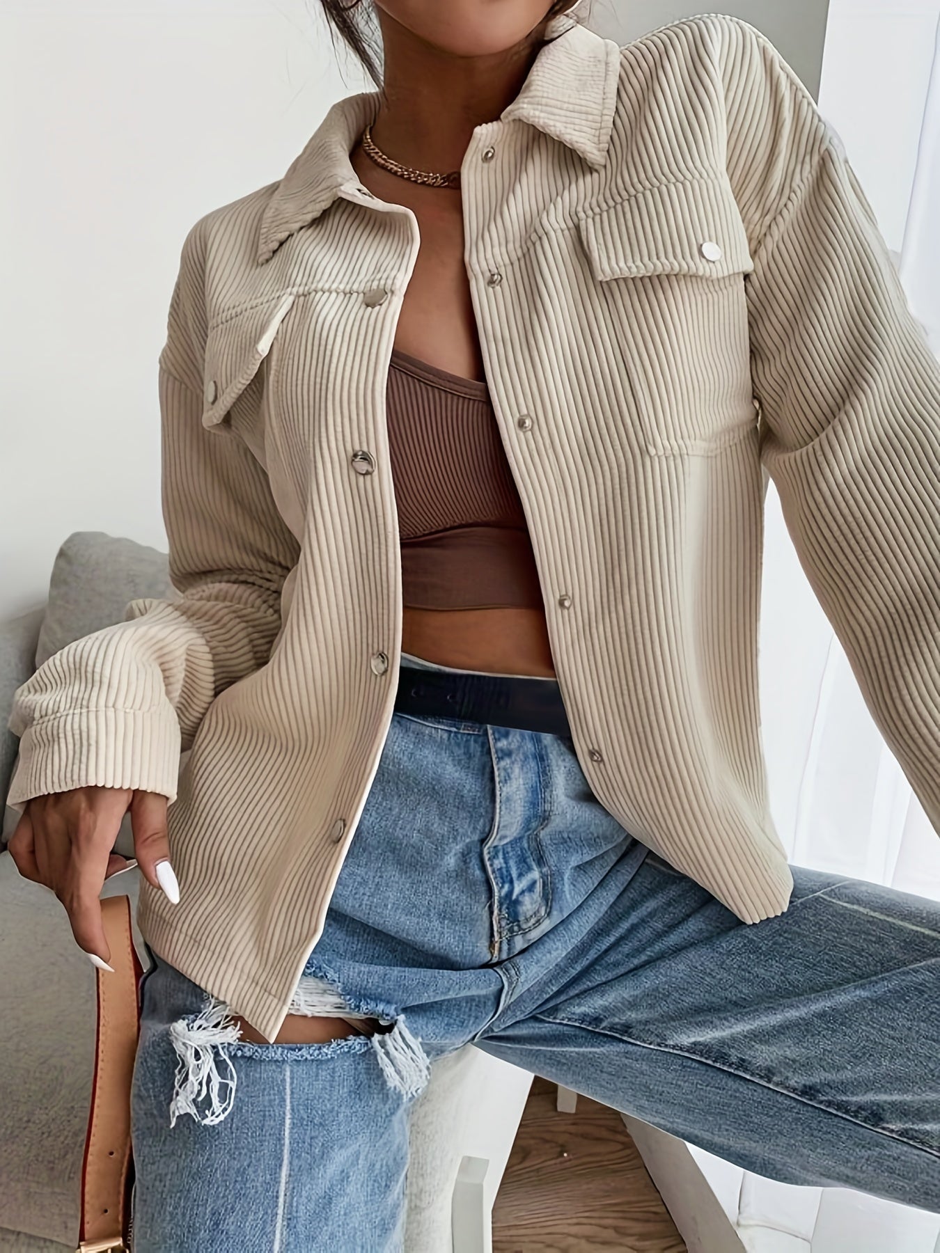 Graciela® | Solide, langärmlige Jacke mit Knopfleiste vorne für Damen