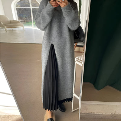 Saskia | Bequemes und stylisches Strickkleid mit V-Ausschnitt