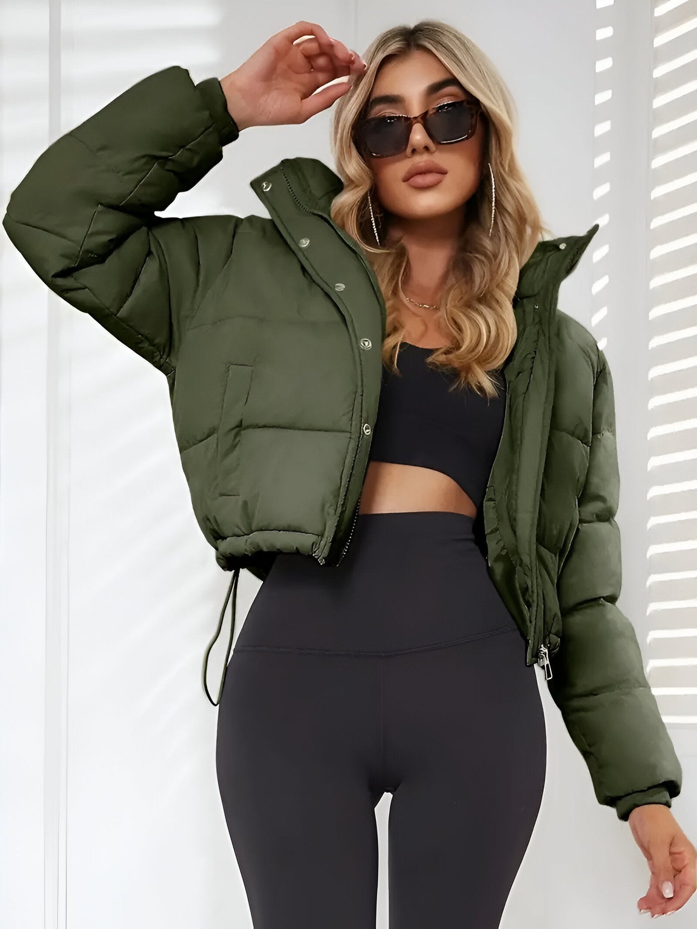 Dana | Ribbed Collar Puffer Jacket