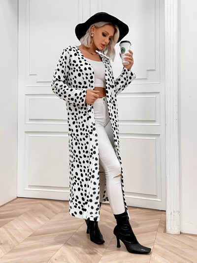 Cornelia | Dalmatiner-Muster Midi-Cardigan