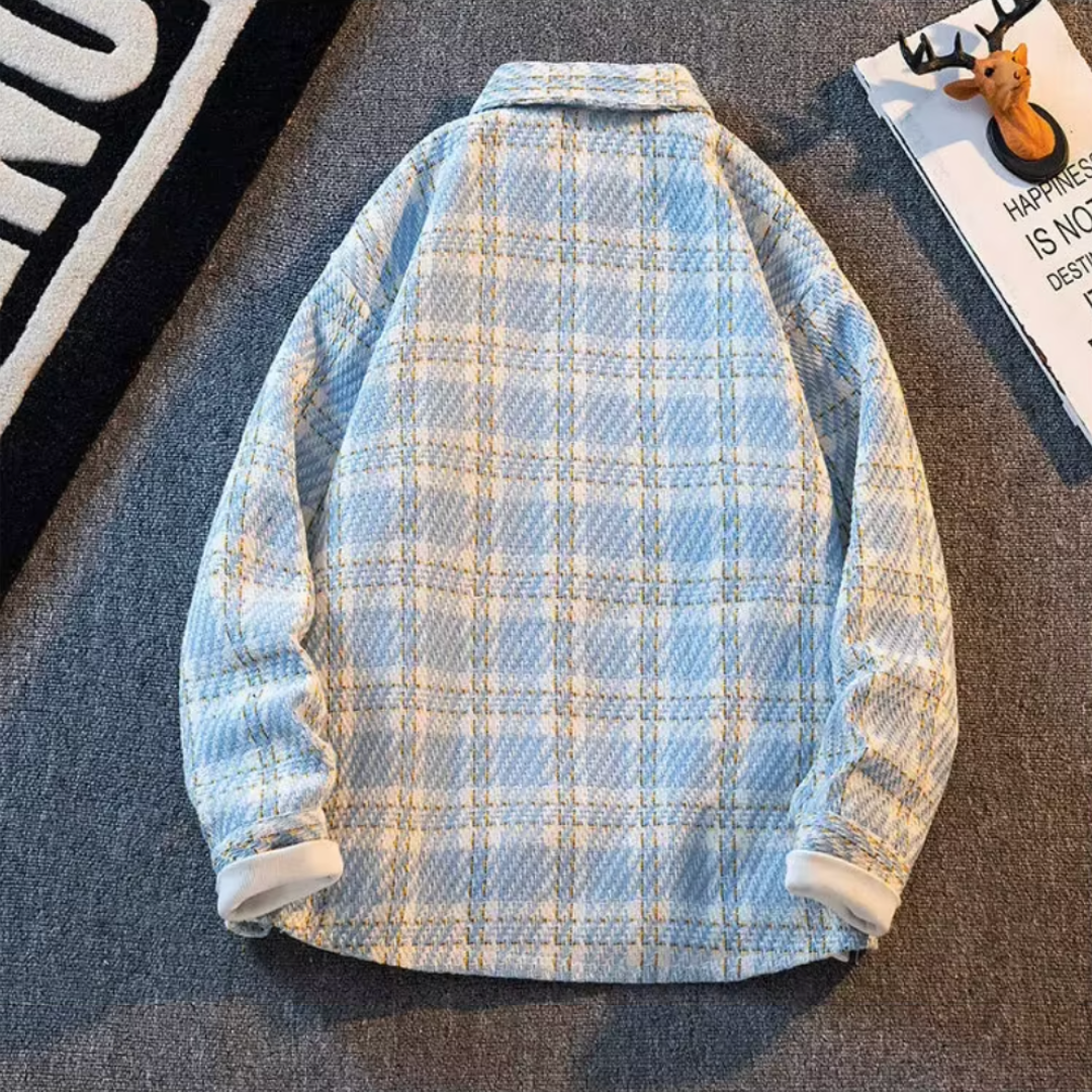 Karierte Strickjacke für Herren