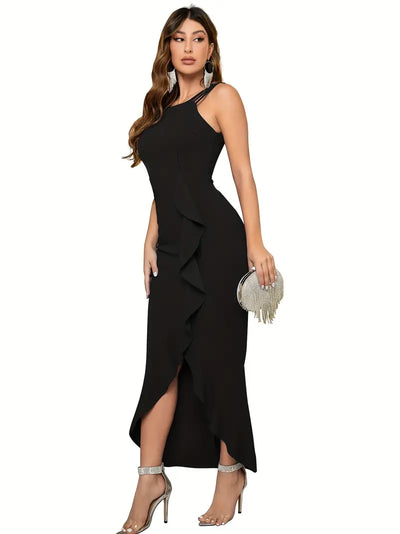 Skylar | Cami-Kleid mit geteiltem Rüschensaum