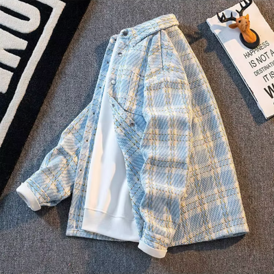 Karierte Strickjacke für Herren