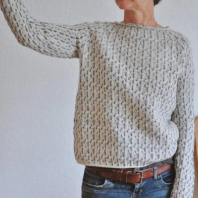 Ariana® | Schicker grauer Pullover mit Stiefelausschnitt