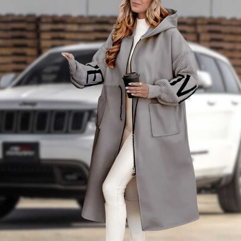 Stylischer Mantel mit Kapuze für Damen