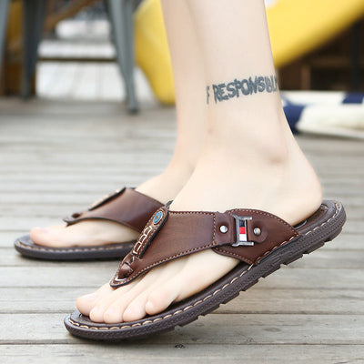 Kees - Herren Leder Flip Flops