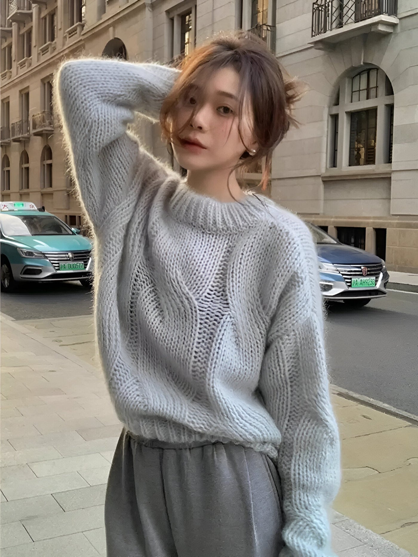 Miriam | Eleganter rosa Kabelstrickpullover