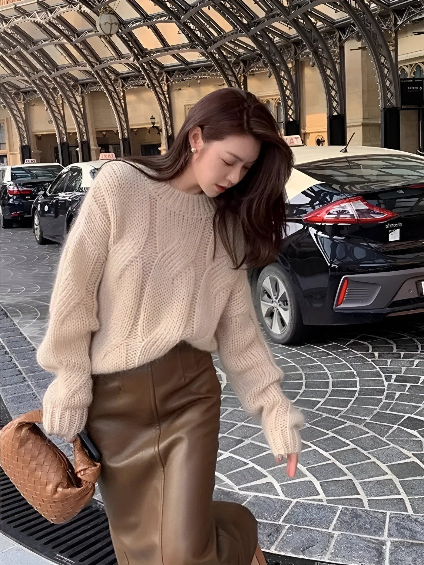 Miriam | Eleganter rosa Kabelstrickpullover