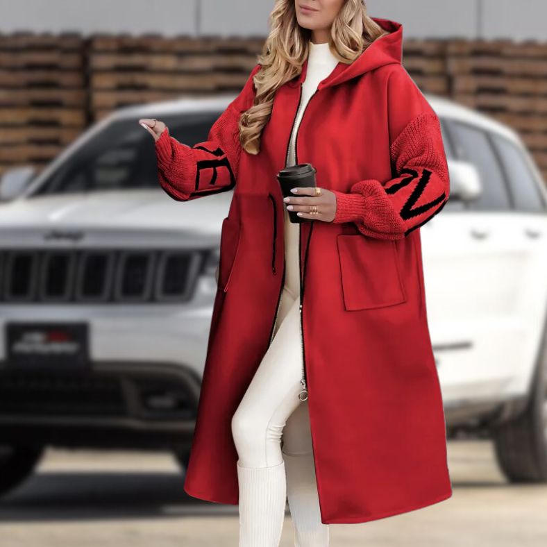 Stylischer Mantel mit Kapuze für Damen