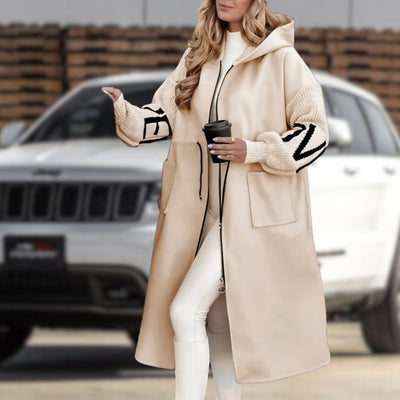 Stylischer Mantel mit Kapuze für Damen