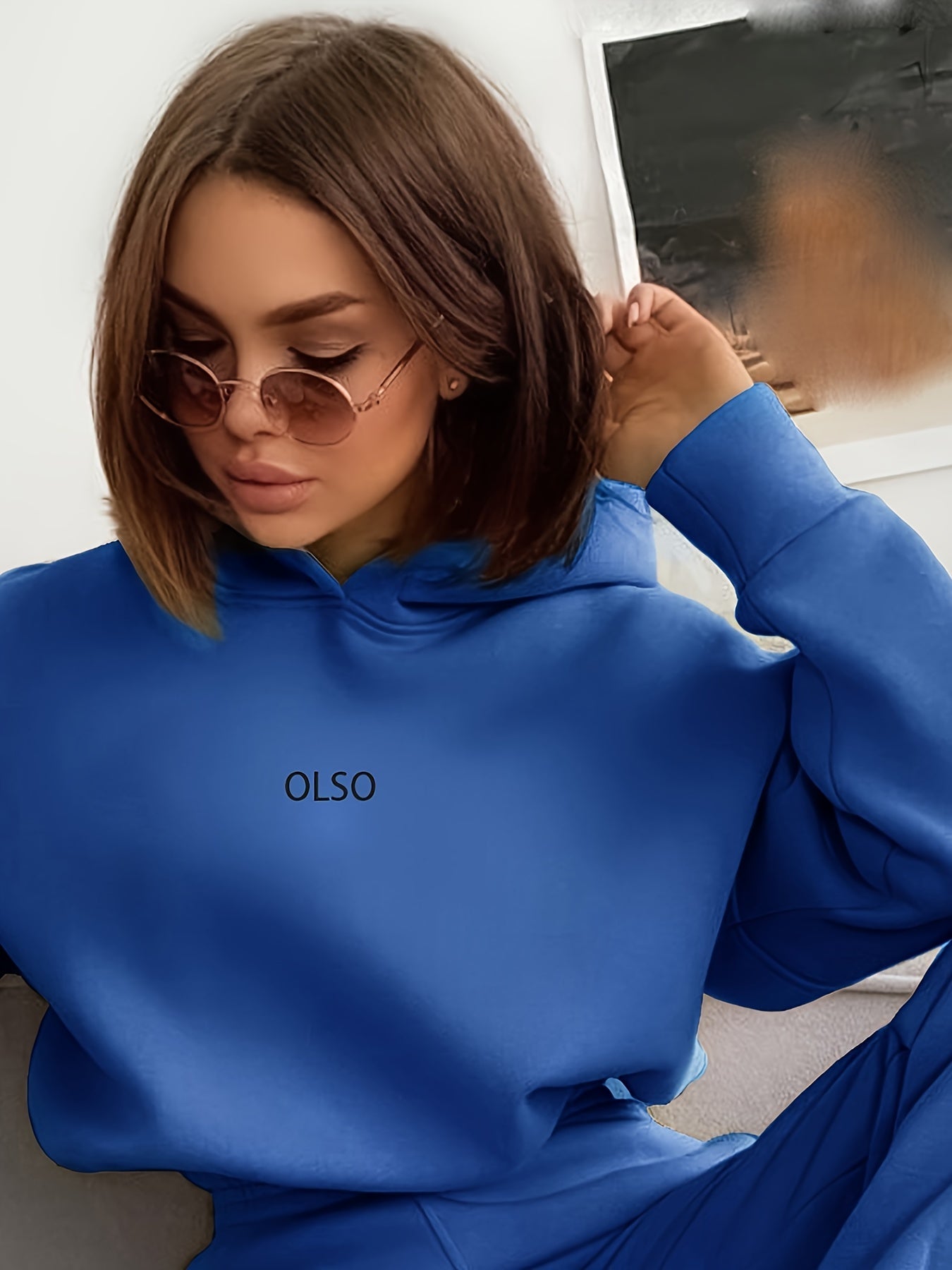 Elsa® | Set aus Kapuzenpullover und Jogginghose mit Buchstaben-Print