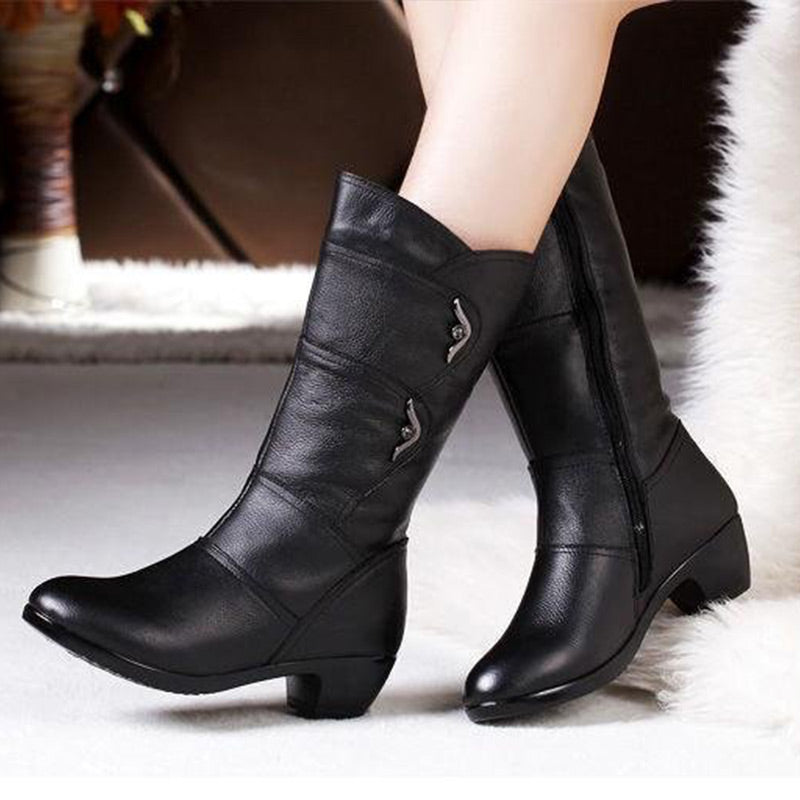 Amara® | Hohe Stiefel mit einfachem Reißverschluss