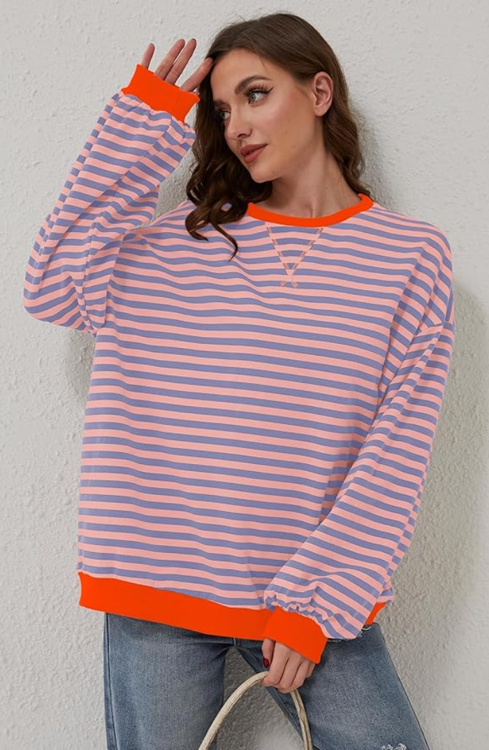 Talia® | Übergroßer Pullover mit Streifen