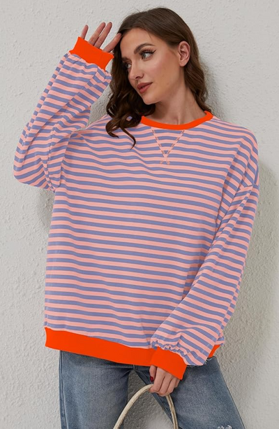 Talia® | Übergroßer Pullover mit Streifen