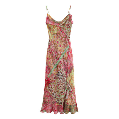 Juliet | Patchwork rückenfreies Kleid für Frauen