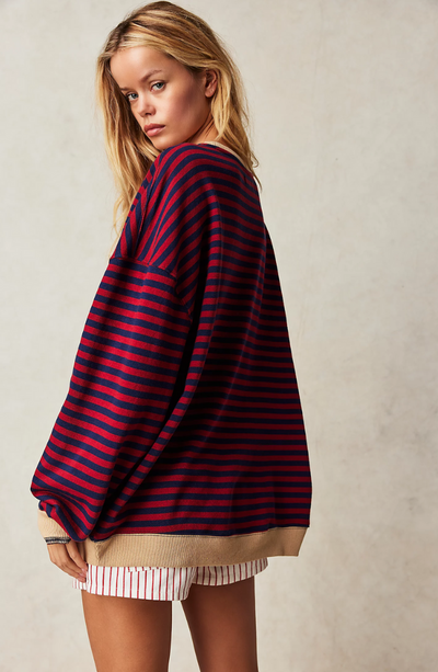 Talia® | Übergroßer Pullover mit Streifen