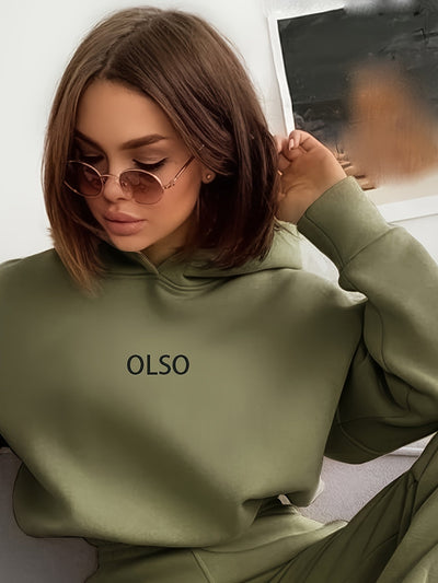 Elsa® | Set aus Kapuzenpullover und Jogginghose mit Buchstaben-Print