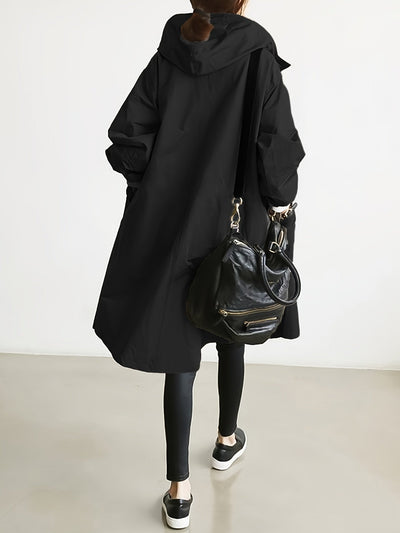 Florencia® | Langärmliger Trenchcoat mit Kordelzug und Kapuze