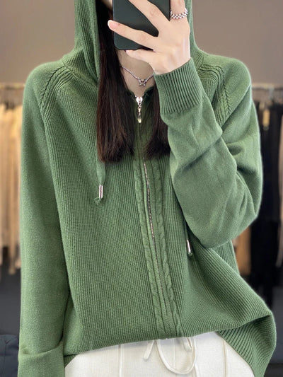 Aleka | Luxuriöser Kapuzen-Cardigan