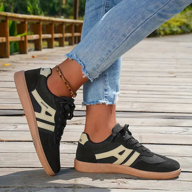Noa - Damen lässige Turnschuhe mit niedrigem Absatz, Schnürung Mode Schuhe
