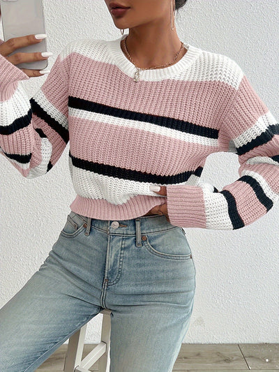 Estrella® | Kurz geschnittener Strickpullover im Colorblock-Design