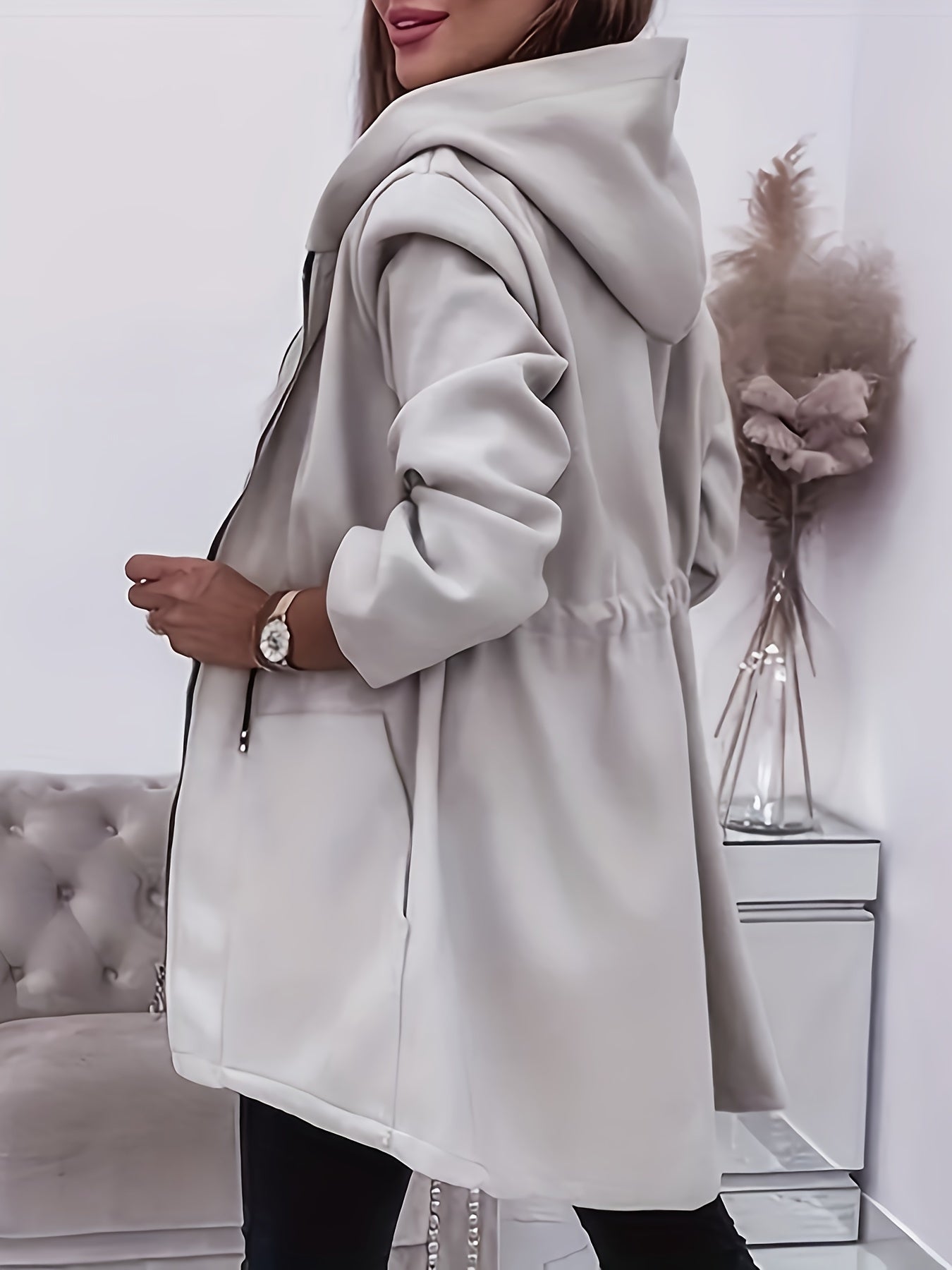 Gloria® | Lässige, langärmlige Jacke mit Kapuze und Kordelzug an der Taille