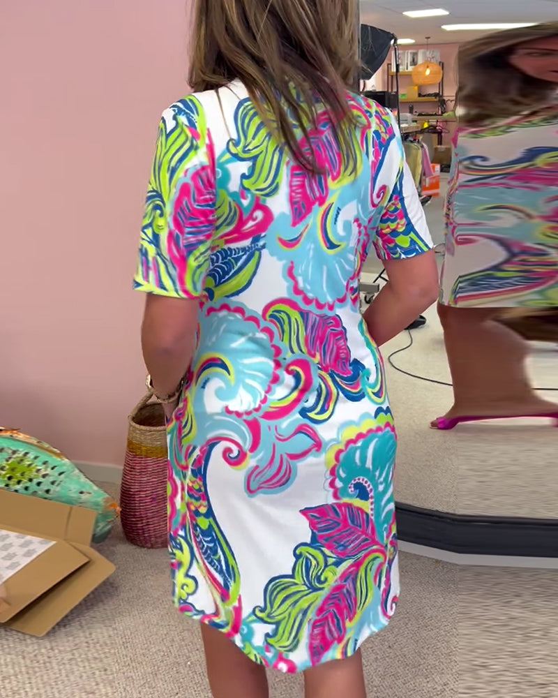 Nadia - Bedrucktes Midi-Kleid