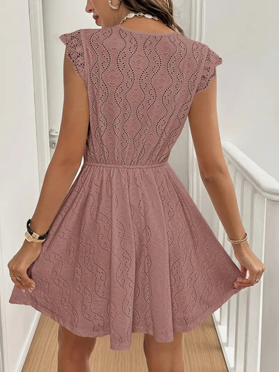 Avenleigh – Damen-A-Linien-Kleid mit Spitzenärmeln