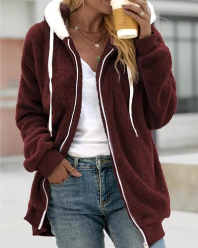 Jade® | Übergroße Fluffly-Reißverschlussjacke