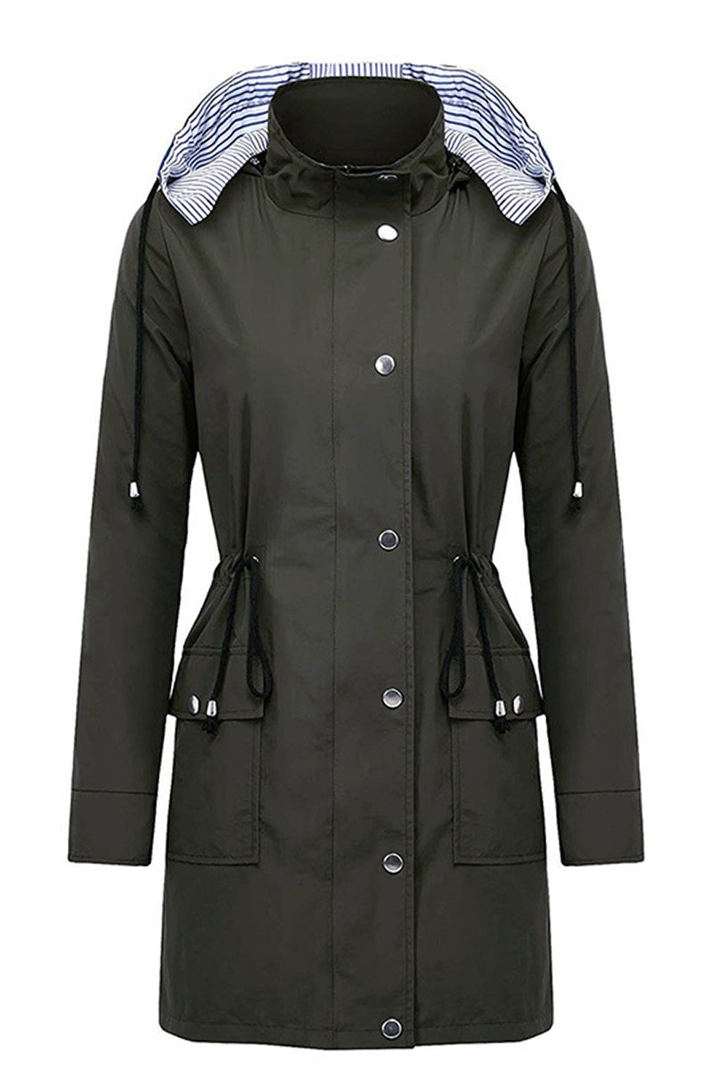 Sofia® | Wasserabweisende, gestreifte Windjacke mit Kapuze und Regenjacke