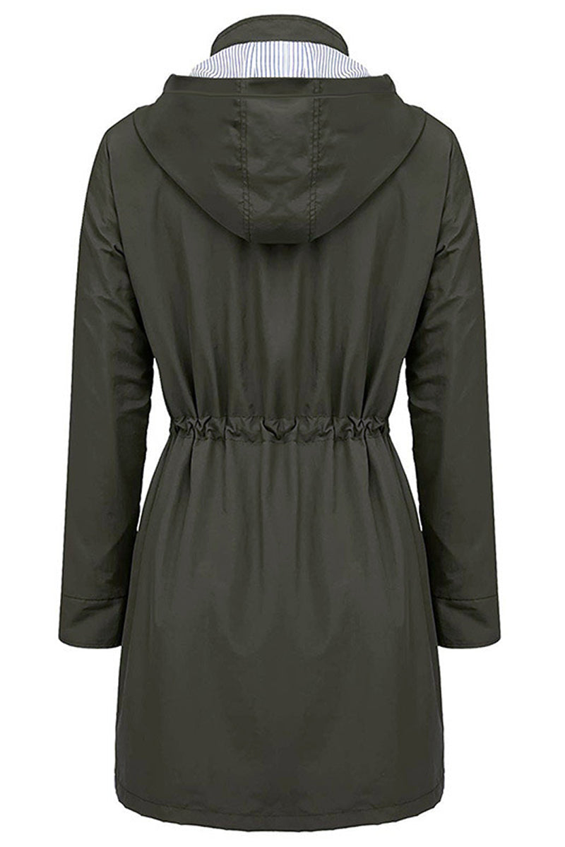 Sofia® | Wasserabweisende, gestreifte Windjacke mit Kapuze und Regenjacke