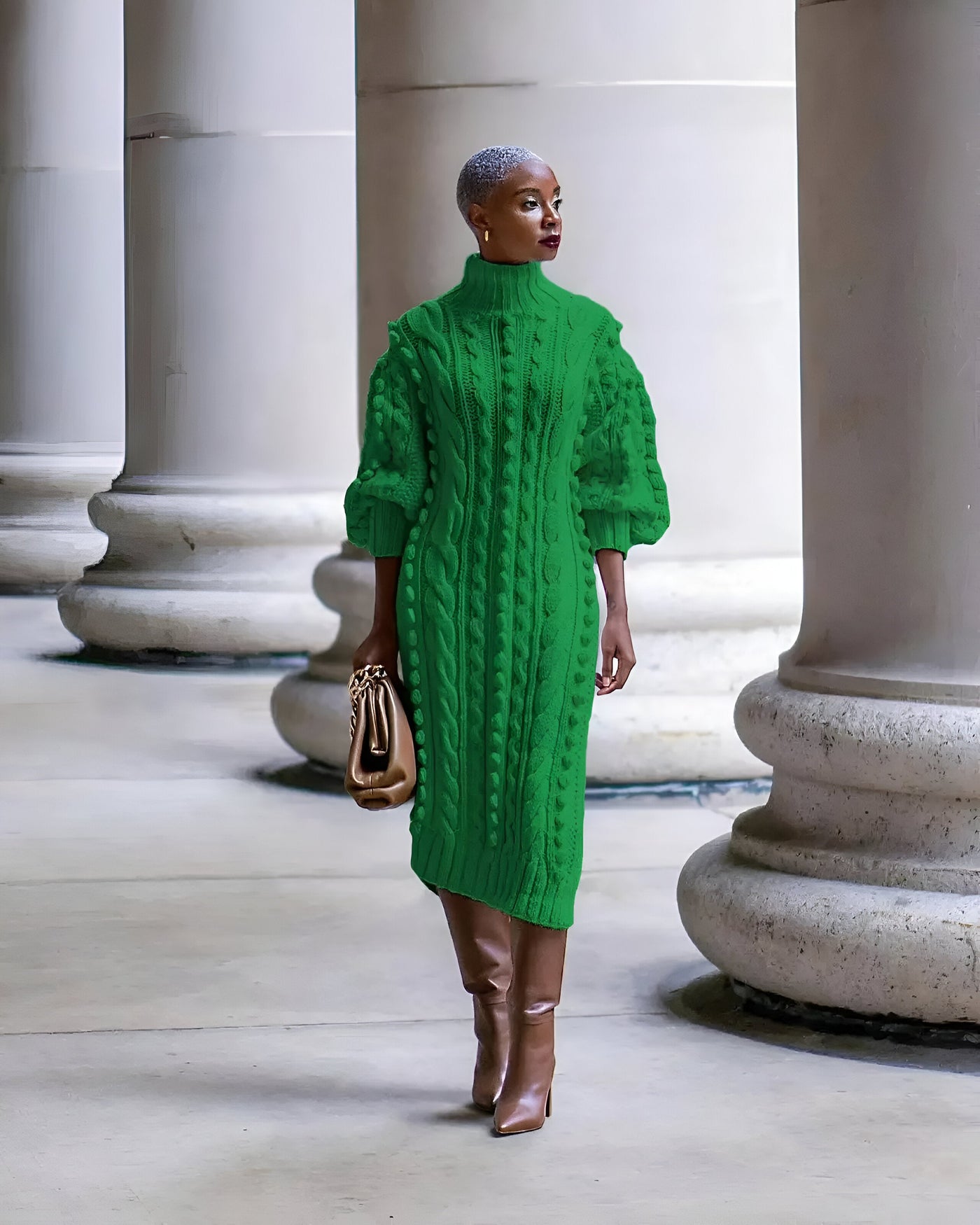 Briana | Sexy Strickkleid mit hohem Schlitz