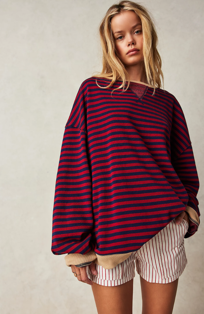 Talia® | Übergroßer Pullover mit Streifen