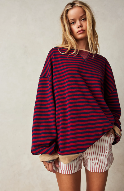 Talia® | Übergroßer Pullover mit Streifen