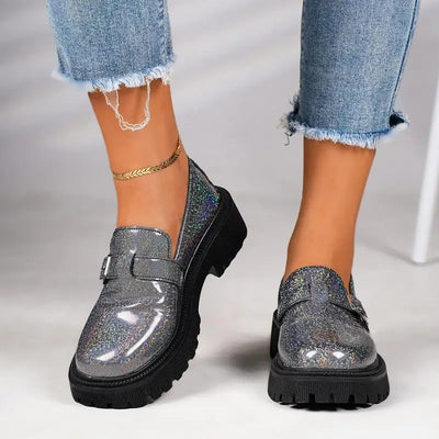 Maxime - Schimmernde Plateau-Loafer für Damen