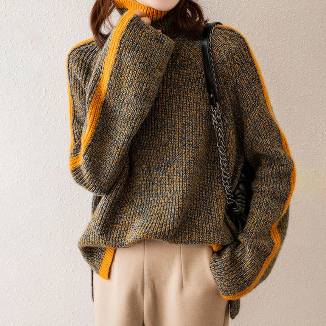 Berenice® | Rollkragenpullover aus gemischtem Strick