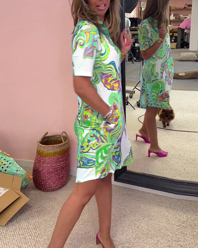 Nadia - Bedrucktes Midi-Kleid