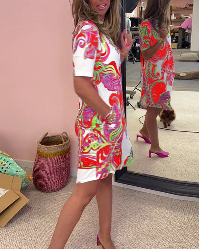 Nadia - Bedrucktes Midi-Kleid