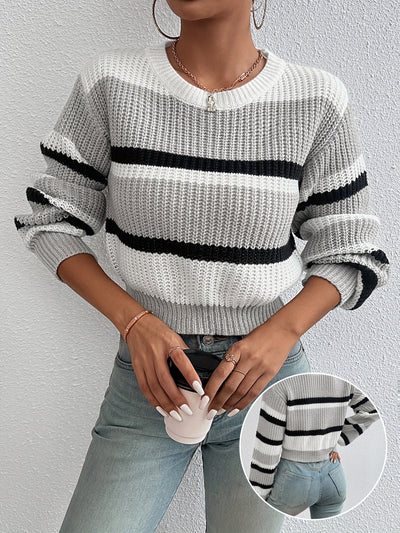 Estrella® | Kurz geschnittener Strickpullover im Colorblock-Design