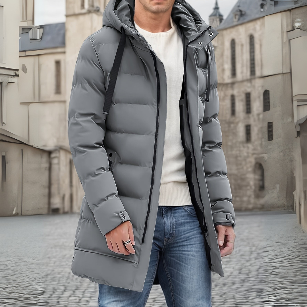 Lässiger Mantel mit Kapuze für Herren