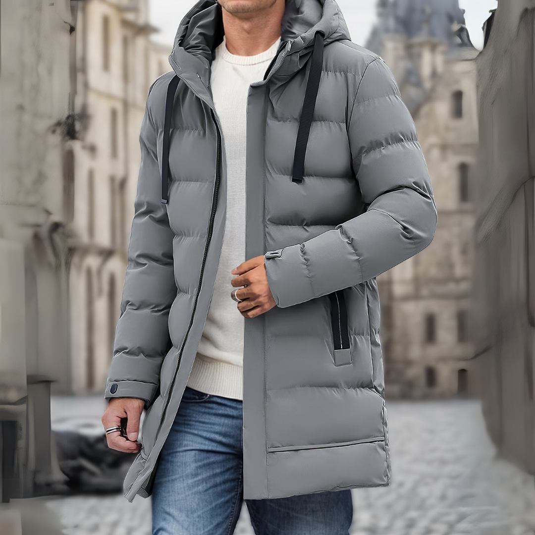 Lässiger Mantel mit Kapuze für Herren