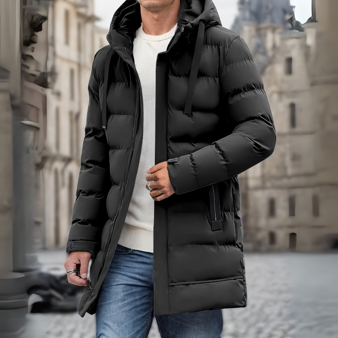 Lässiger Mantel mit Kapuze für Herren