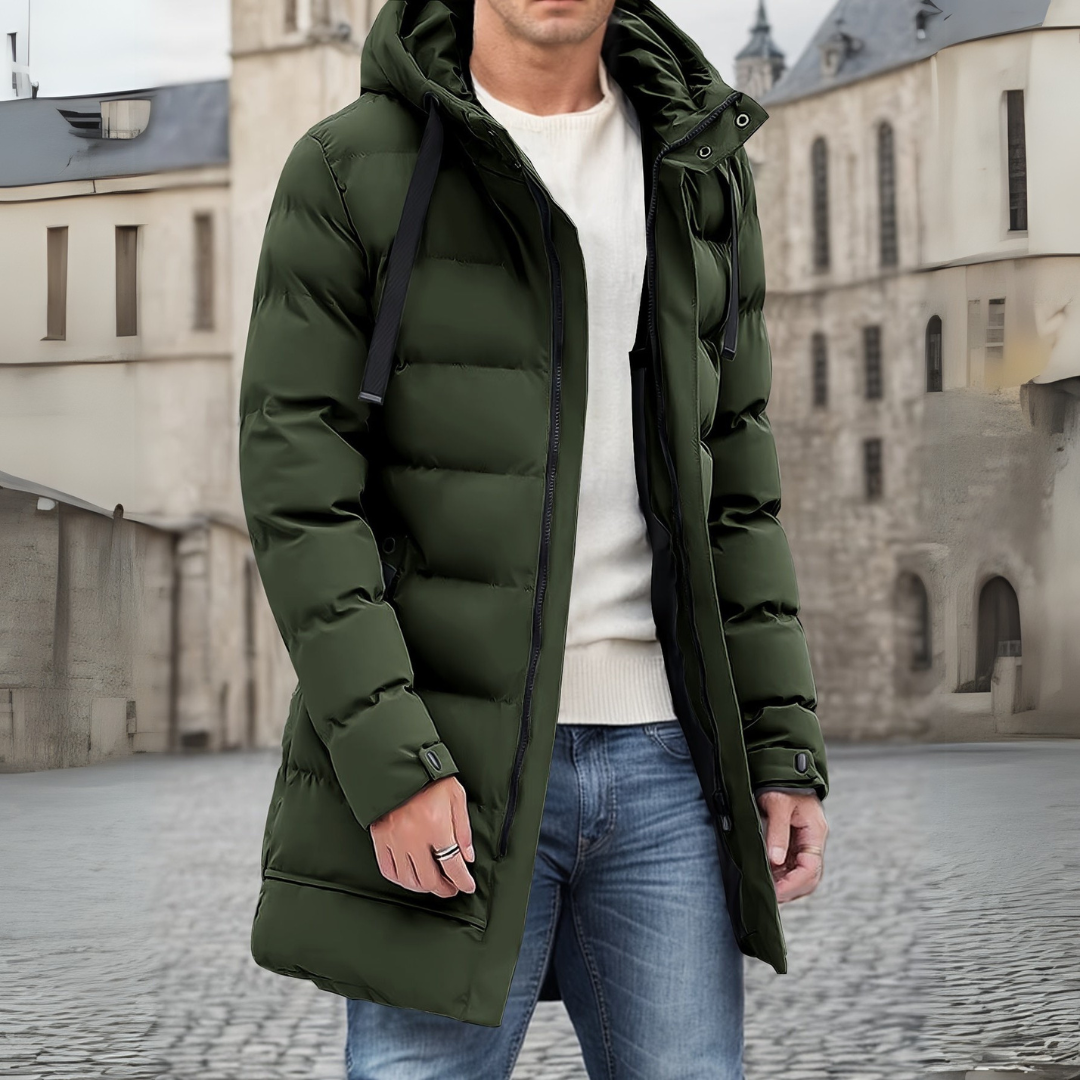 Lässiger Mantel mit Kapuze für Herren