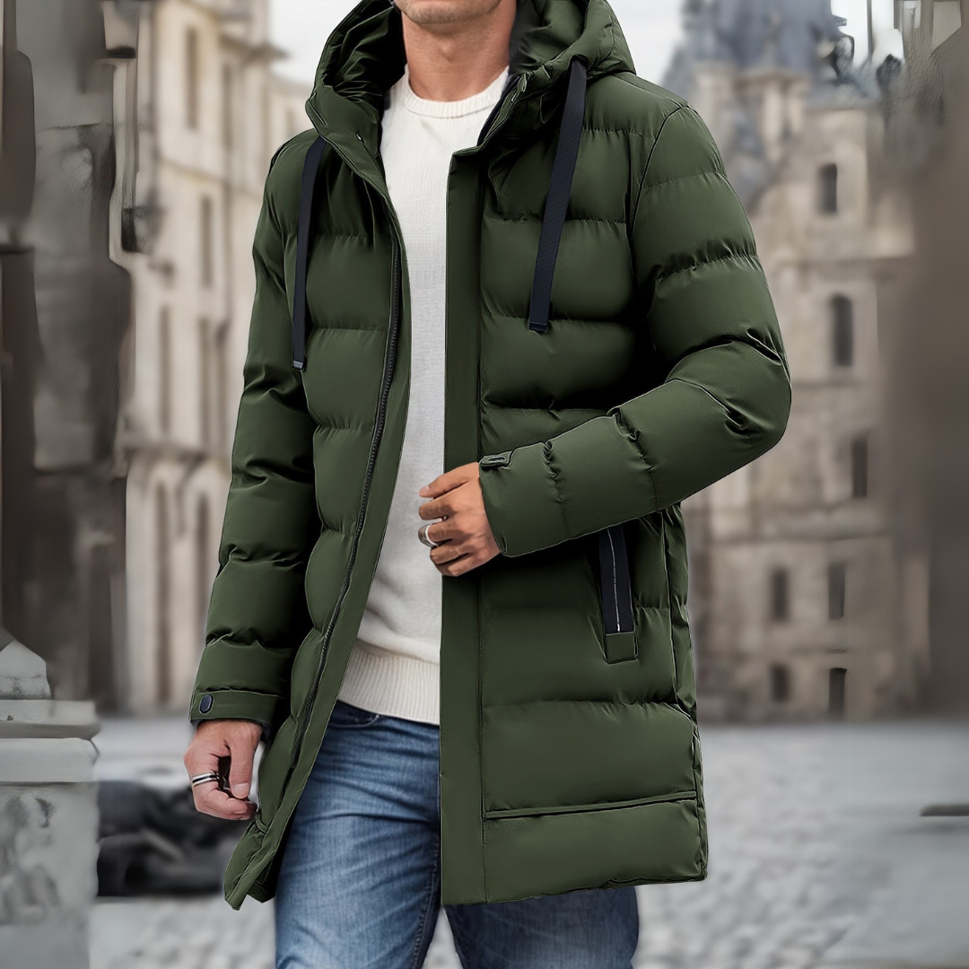 Lässiger Mantel mit Kapuze für Herren