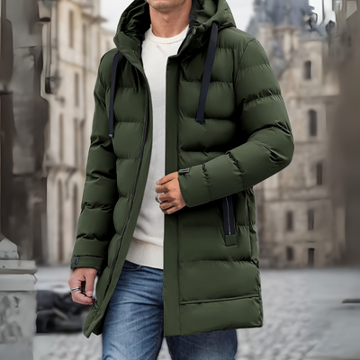 Lässiger Mantel mit Kapuze für Herren