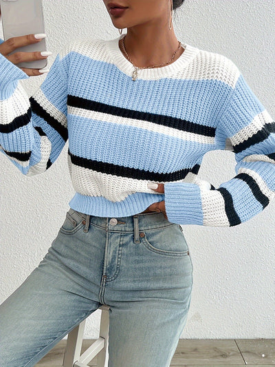 Estrella® | Kurz geschnittener Strickpullover im Colorblock-Design
